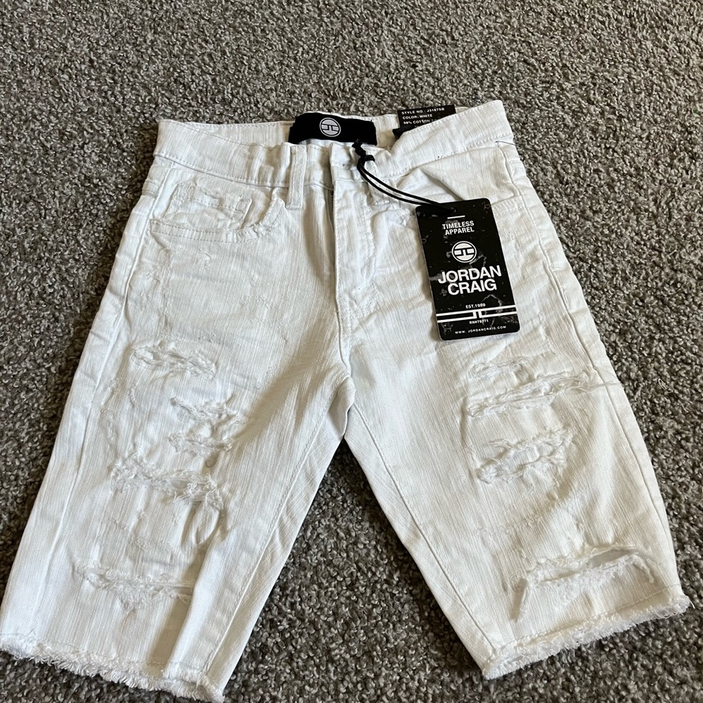 Jordan Craig Light Denim Distressed Shorts